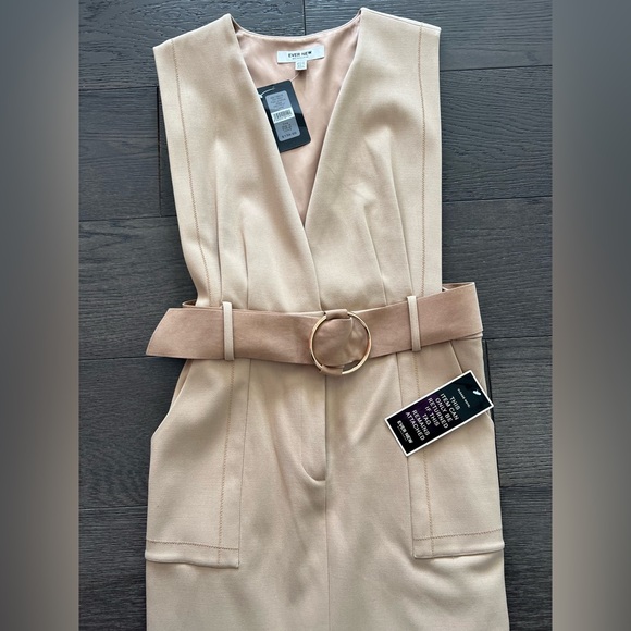 Ever New Womens Piper pinafore camel dress sz 8 - Picture 4 of 16